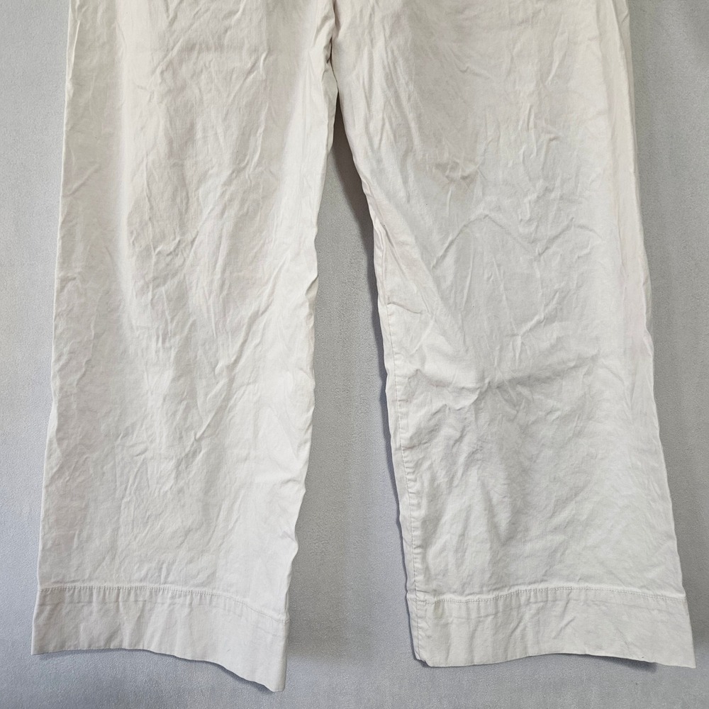 Maeve White Wide-Leg Linen Blend Pants - Picture 14 of 16